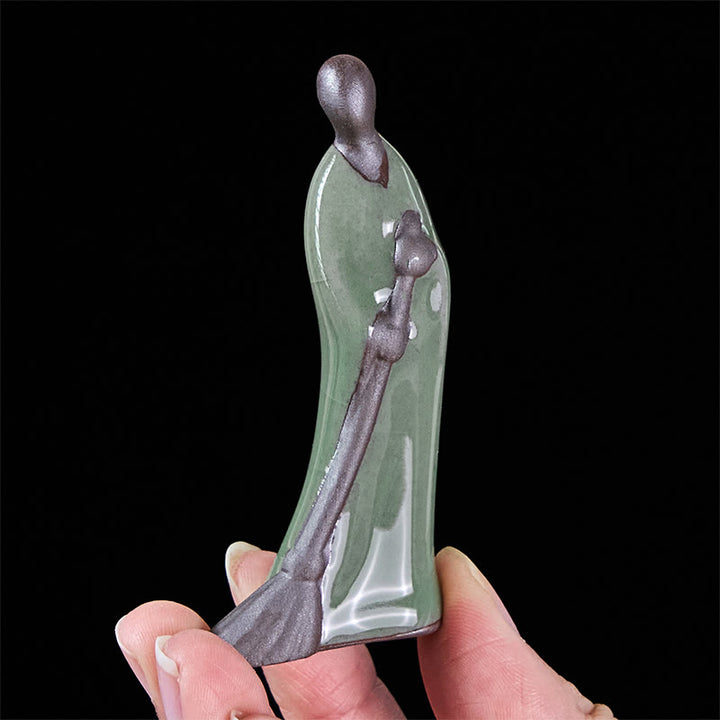 Buddha Stones, kleiner formloser Buddha, geschwungener Mönch, Keramikstatue, Heimdekoration, 3,5 x 1,5 x 7 cm - image 6