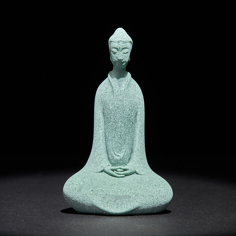 Buddha Stones -Statue aus Sandstein, Meditationsfigur, Schreibtischdekoration, 6 x 4,5 x 9,5 cm - Buddha 6 x 4,5 x 9,5 cm - image 0
