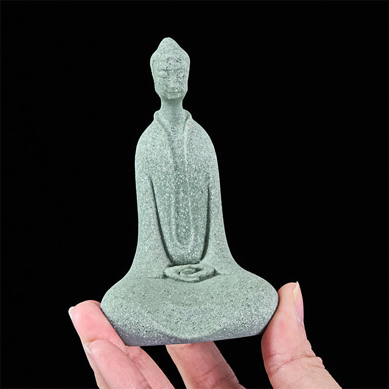 Buddha Stones -Statue aus Sandstein, Meditationsfigur, Schreibtischdekoration, 6 x 4,5 x 9,5 cm - image 6