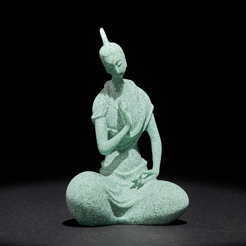 Buddha Stones -Statue aus Sandstein, lauschender Buddha, Heimdekoration, 6,5 x 5,5 x 9,5 cm - image 3