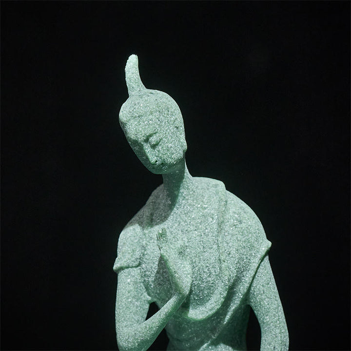 Buddha Stones -Statue aus Sandstein, lauschender Buddha, Heimdekoration, 6,5 x 5,5 x 9,5 cm - image 7