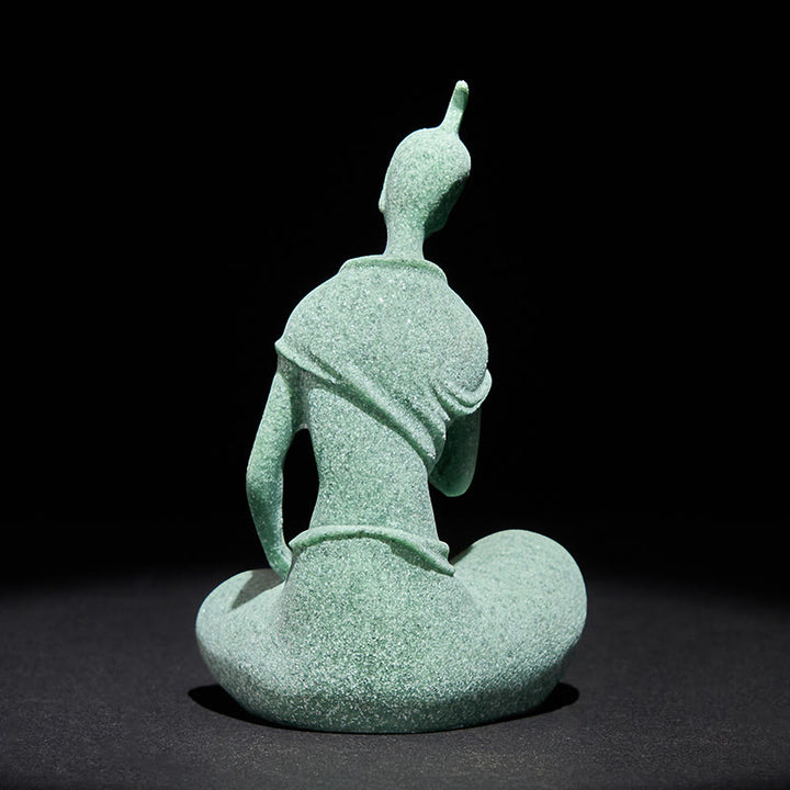 Buddha Stones -Statue aus Sandstein, lauschender Buddha, Heimdekoration, 6,5 x 5,5 x 9,5 cm - image 4