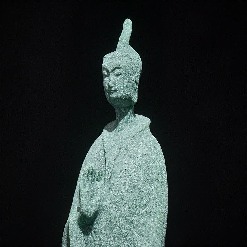 Buddha Stones , Meditations-Buddha, stehende Statue, Sandstein, Heimdekoration, 3,8 x 6,5 x 17 cm - image 7