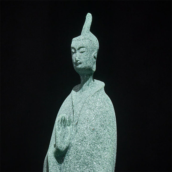 Buddha Stones , Meditations-Buddha, stehende Statue, Sandstein, Heimdekoration, 3,8 x 6,5 x 17 cm - image 7