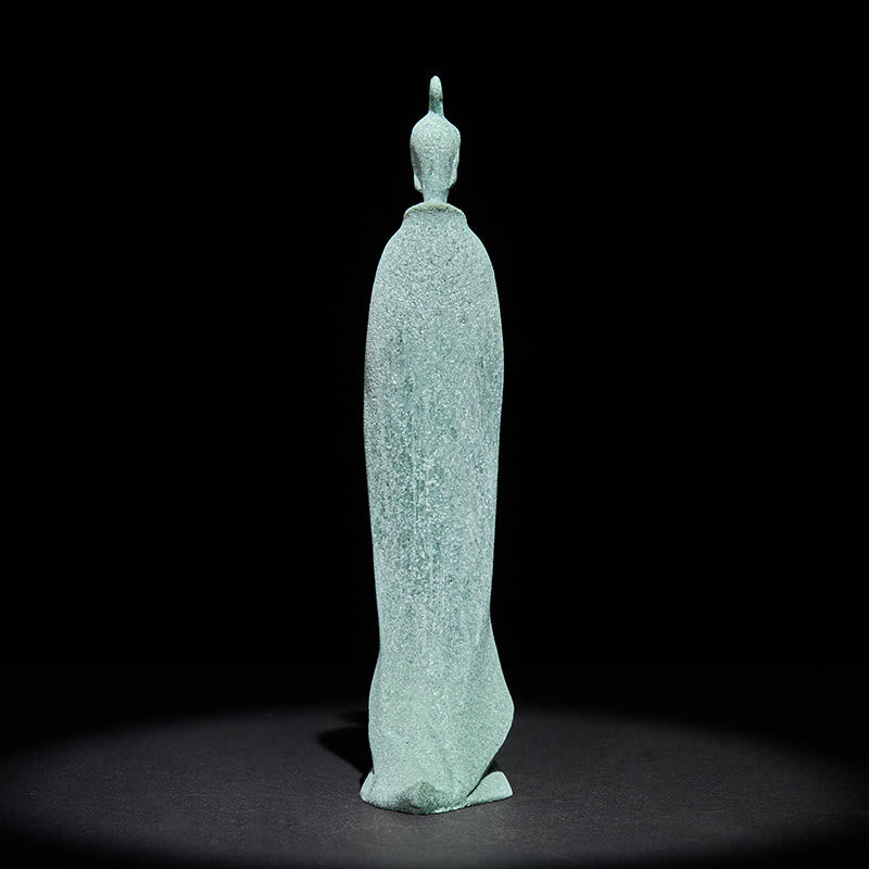 Buddha Stones , Meditations-Buddha, stehende Statue, Sandstein, Heimdekoration, 3,8 x 6,5 x 17 cm - image 4