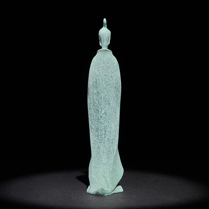 Buddha Stones , Meditations-Buddha, stehende Statue, Sandstein, Heimdekoration, 3,8 x 6,5 x 17 cm - image 4