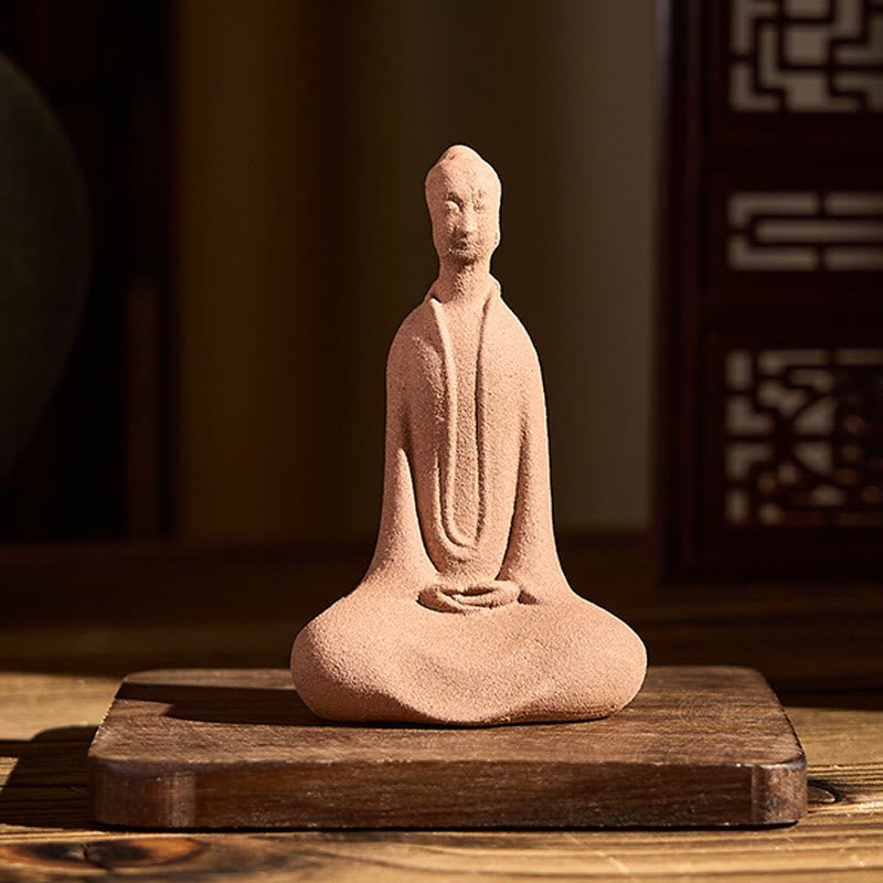 Buddha Stones, sitzender, betender Buddha, Keramikstatue, Zen-Heimdekoration, 5 x 3 x 8,5 cm - image 1