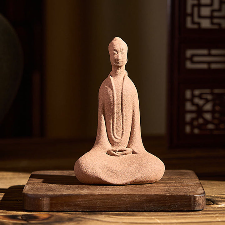 Buddha Stones, sitzender, betender Buddha, Keramikstatue, Zen-Heimdekoration, 5 x 3 x 8,5 cm - image 1