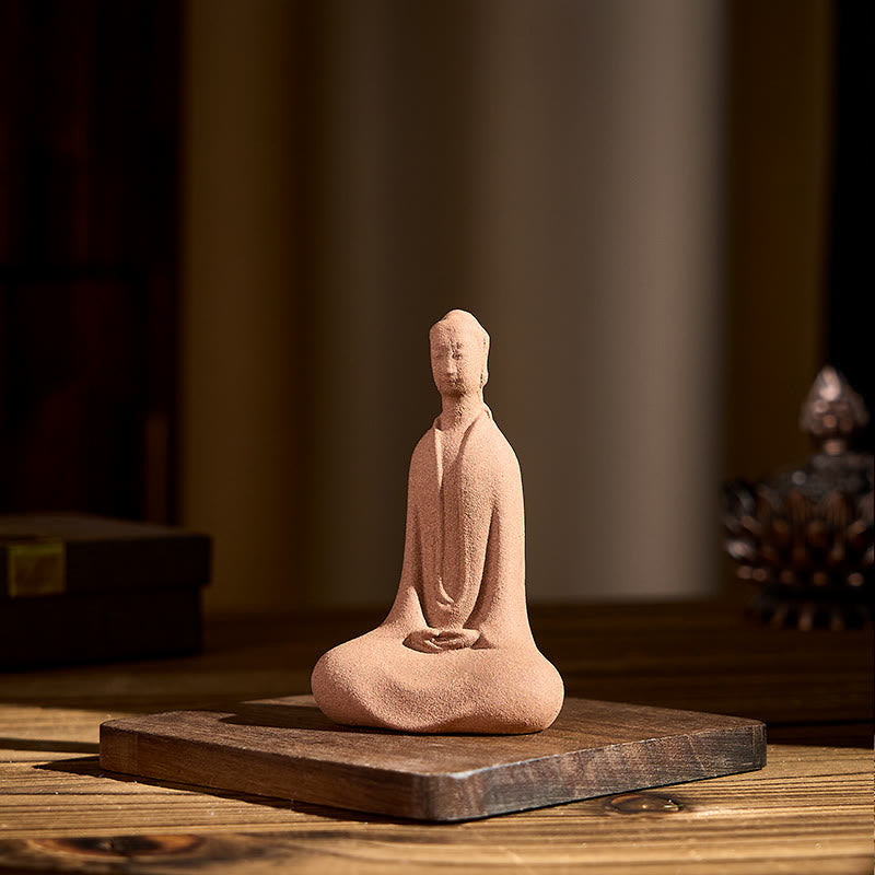 Buddha Stones, sitzender, betender Buddha, Keramikstatue, Zen-Heimdekoration, 5 x 3 x 8,5 cm - image 5