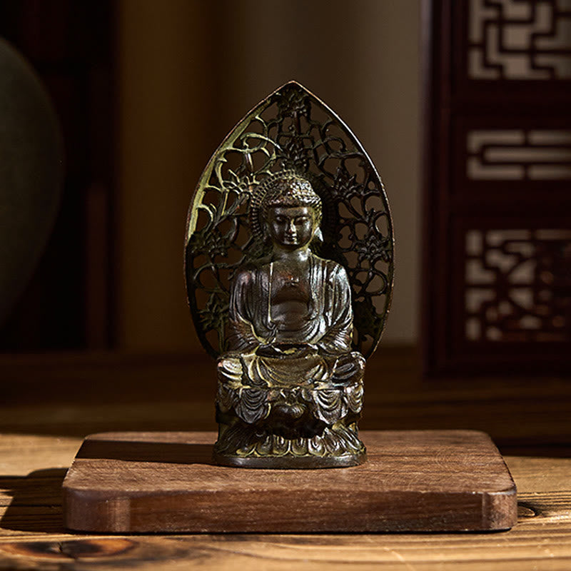 Buddha Stones, Tathagata Buddha, Legierung, Statue, Zen, Heimdekoration, 9 x 4,5 cm - image 1