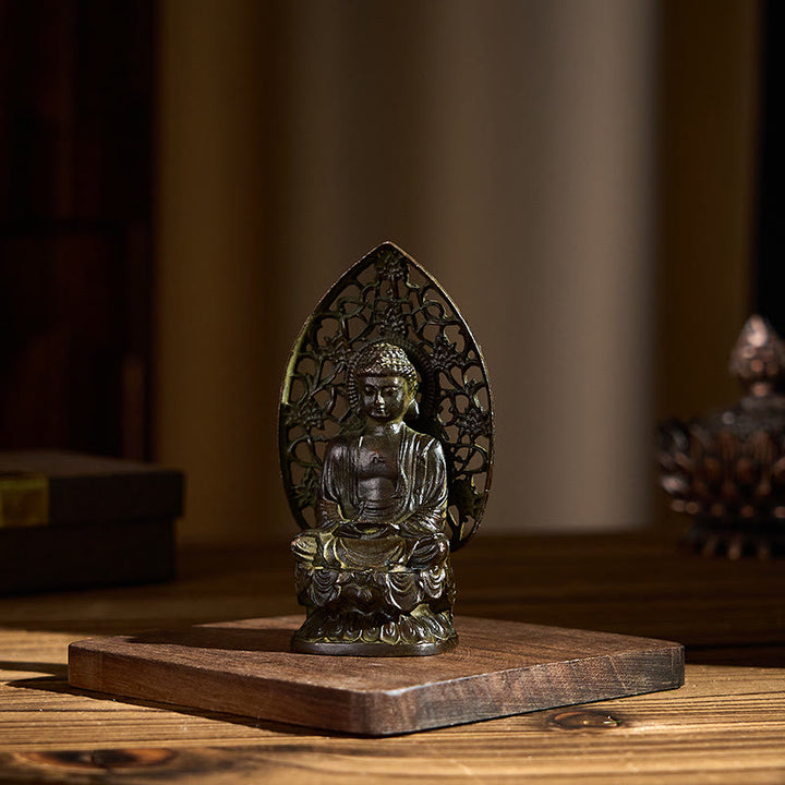 Buddha Stones, Tathagata Buddha, Legierung, Statue, Zen, Heimdekoration, 9 x 4,5 cm - image 6