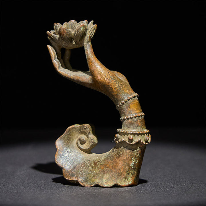 Buddha Stones ​​Klassische Buddha-Hand Lotus-Legierung Heimdekoration 4,7 x 2,9 x 8,4 cm - 4,7 x 2,9 x 8,4 cm - image 0