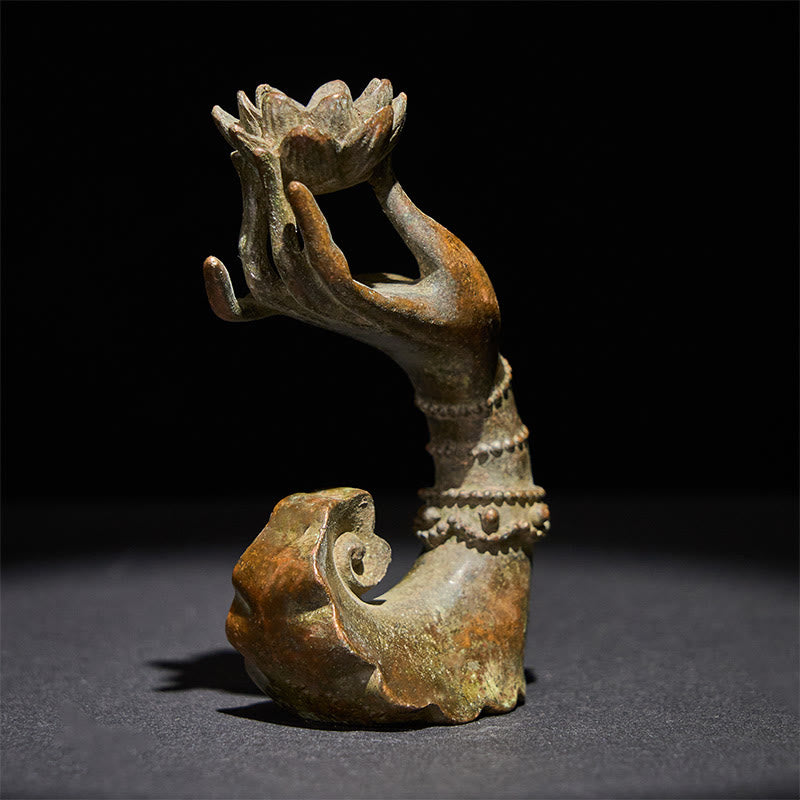 Buddha Stones ​​Klassische Buddha-Hand Lotus-Legierung Heimdekoration 4,7 x 2,9 x 8,4 cm - image 1