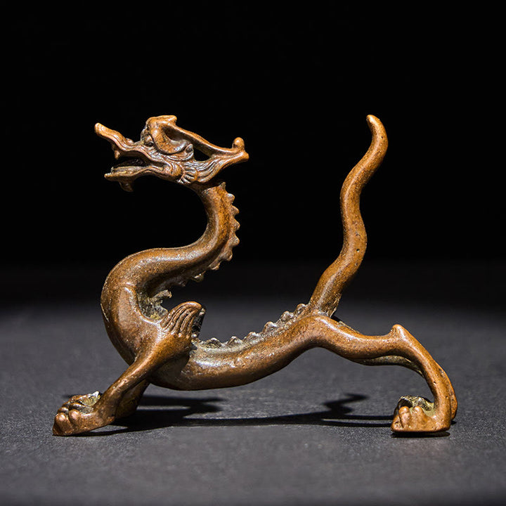 Buddha Stones, Mini-Drache aus Legierung, Glücksbringer, Schutz, Heimdekoration, 7,6 x 2,5 x 5,4 cm - Drache 7,6 x 2,5 x 5,4 cm - image 0