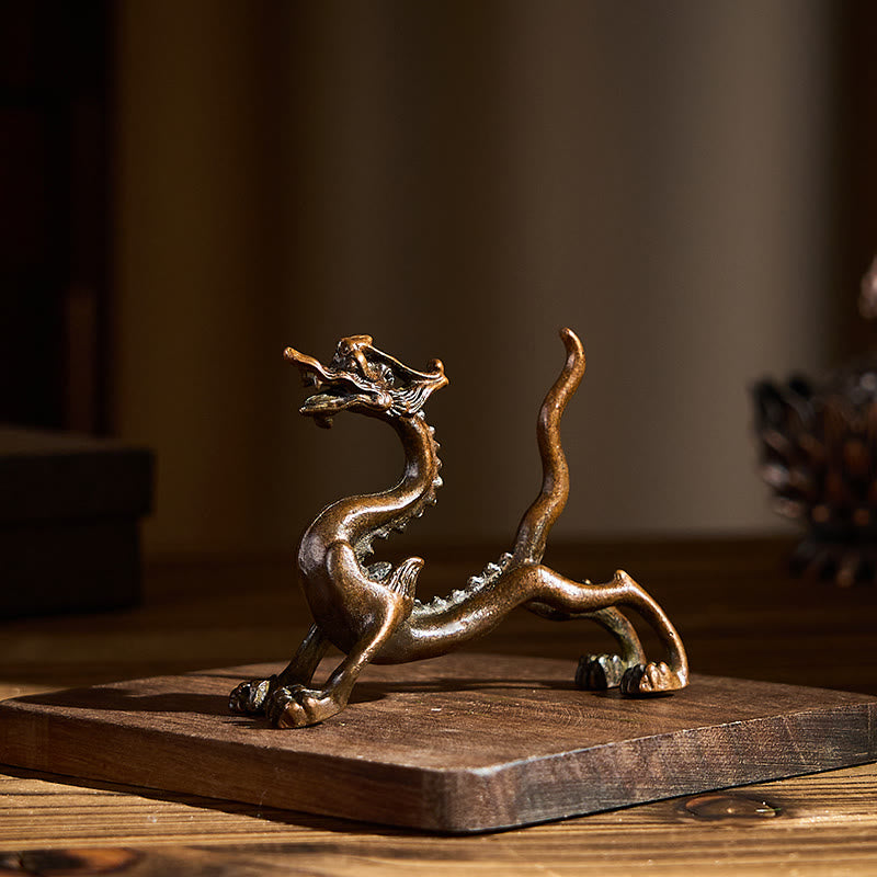 Buddha Stones, Mini-Drache aus Legierung, Glücksbringer, Schutz, Heimdekoration, 7,6 x 2,5 x 5,4 cm - image 4