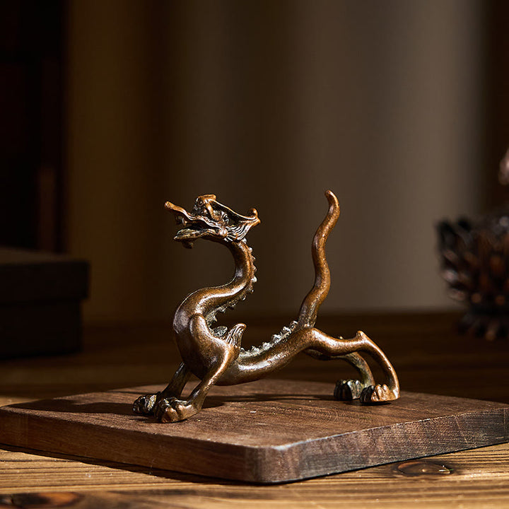 Buddha Stones, Mini-Drache aus Legierung, Glücksbringer, Schutz, Heimdekoration, 7,6 x 2,5 x 5,4 cm - image 4