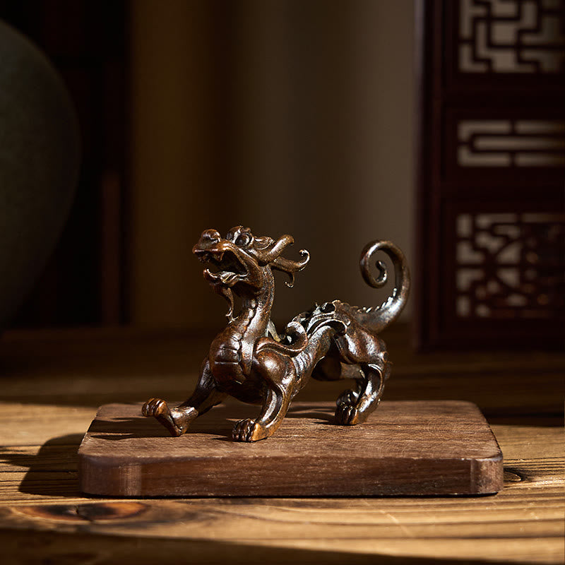 Buddha Stones ​​Feng Shui Kleiner PiXiu Legierungs-Glücksbringer 9,2 x 2,4 x 5,2 cm - image 5