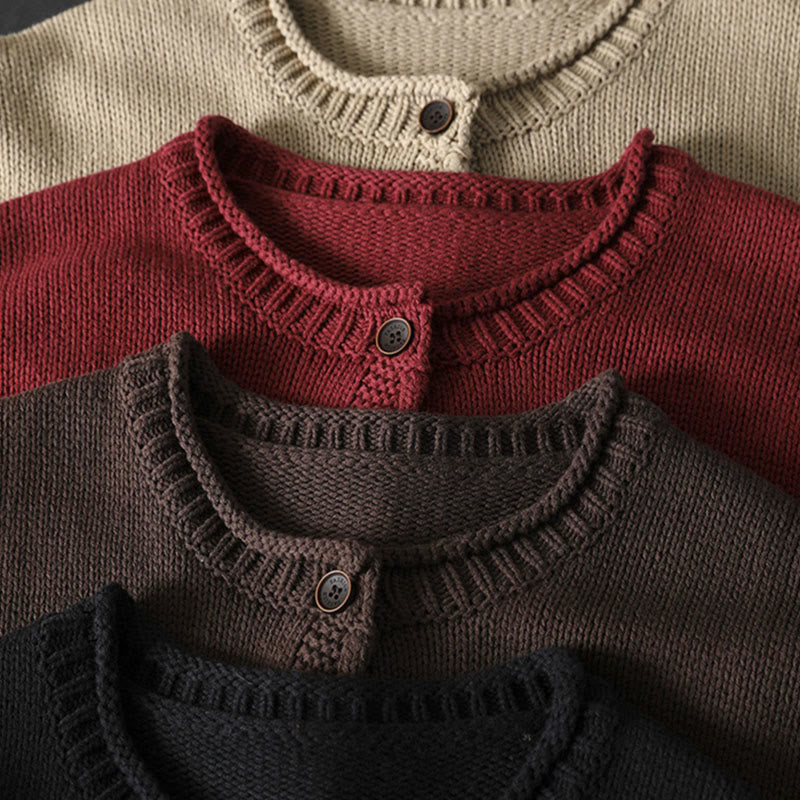 Cardigan mit Buddha Stones -Patchworkmuster, Knöpfen, Baumwolle, Damen, Langarm - image 20