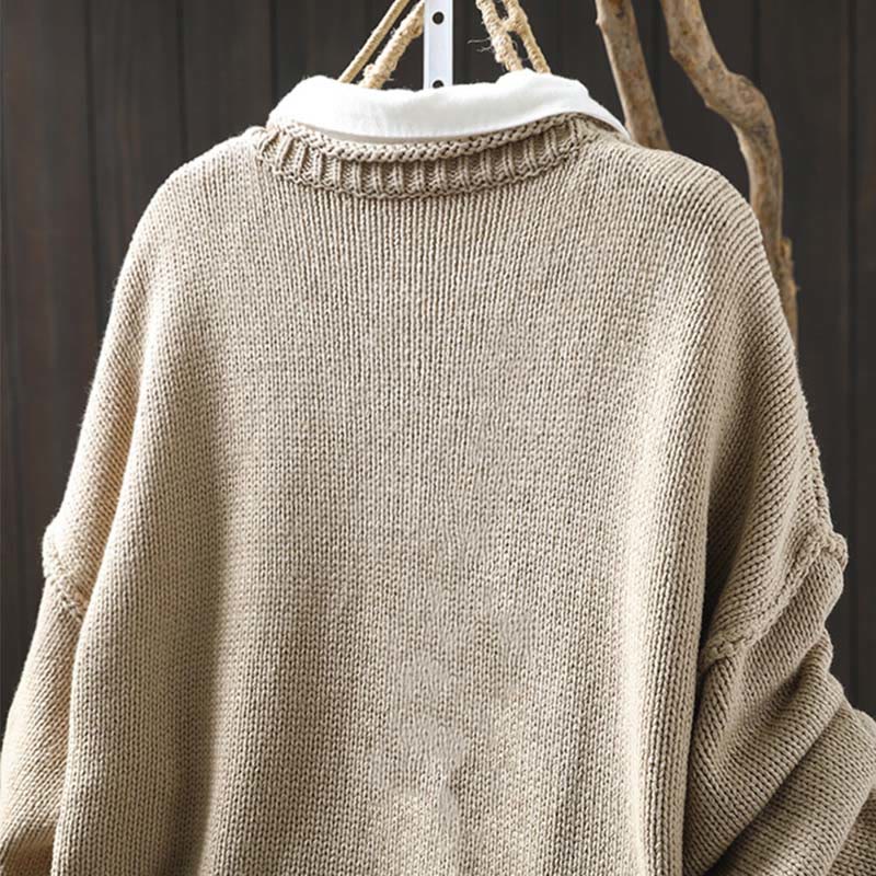 Cardigan mit Buddha Stones -Patchworkmuster, Knöpfen, Baumwolle, Damen, Langarm - image 3