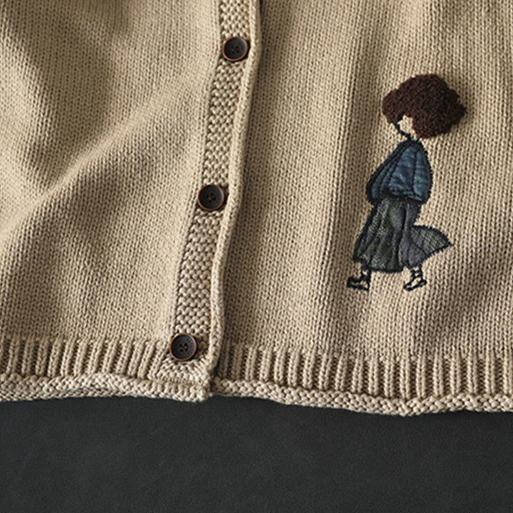 Cardigan mit Buddha Stones -Patchworkmuster, Knöpfen, Baumwolle, Damen, Langarm - image 5