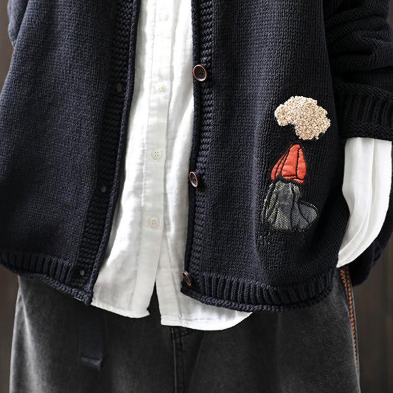 Cardigan mit Buddha Stones -Patchworkmuster, Knöpfen, Baumwolle, Damen, Langarm - image 19