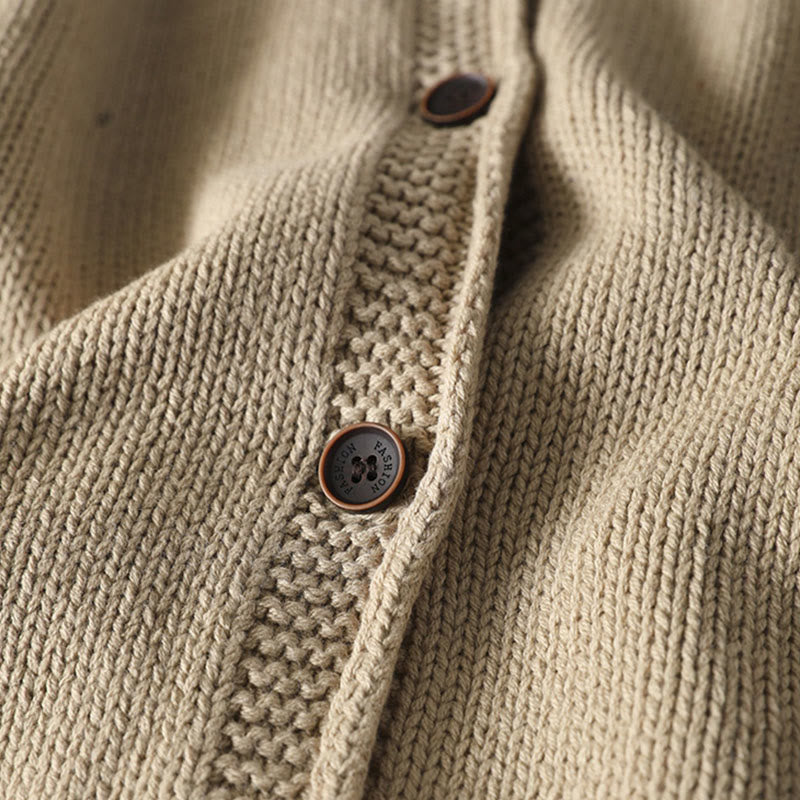 Cardigan mit Buddha Stones -Patchworkmuster, Knöpfen, Baumwolle, Damen, Langarm - image 8