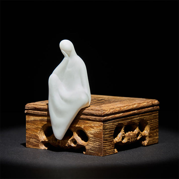 Buddha Stones, formlose Buddha-Keramik, Schreibtisch aus Wengeholz, Dekoration für Ruhe und Gelassenheit - image 1