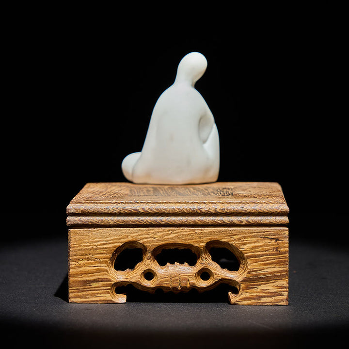 Buddha Stones, formlose Buddha-Keramik, Schreibtisch aus Wengeholz, Dekoration für Ruhe und Gelassenheit - image 2