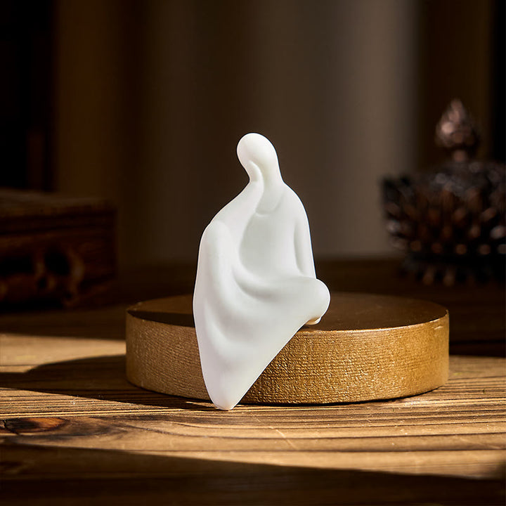 Buddha Stones, formlose Buddha-Keramik, Schreibtisch aus Wengeholz, Dekoration für Ruhe und Gelassenheit - image 3