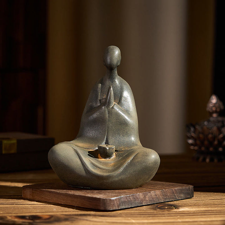 Buddha Stones, handgefertigt, formloser Buddha, Eisenpulver, Rostguss, Harz, Statue, Dekoration, 11,5 x 9 x 6,5 cm - image 2