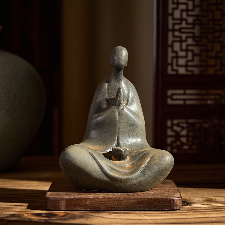 Buddha Stones, handgefertigt, formloser Buddha, Eisenpulver, Rostguss, Harz, Statue, Dekoration, 11,5 x 9 x 6,5 cm - image 1