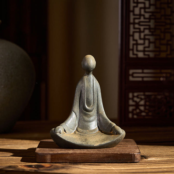 Handgefertigte Buddha Stones Statue aus Eisenpulver, Rostguss, formlos, aus Kunstharz, Dekoration - image 5
