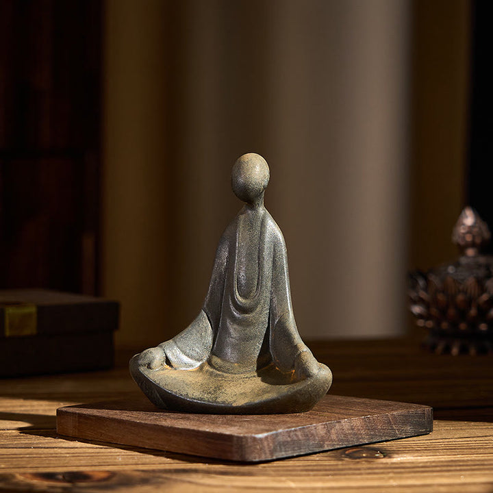 Handgefertigte Buddha Stones Statue aus Eisenpulver, Rostguss, formlos, aus Kunstharz, Dekoration - image 6