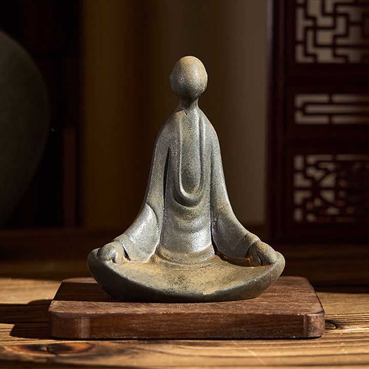 Handgefertigte Buddha Stones Statue aus Eisenpulver, Rostguss, formlos, aus Kunstharz, Dekoration - image 1