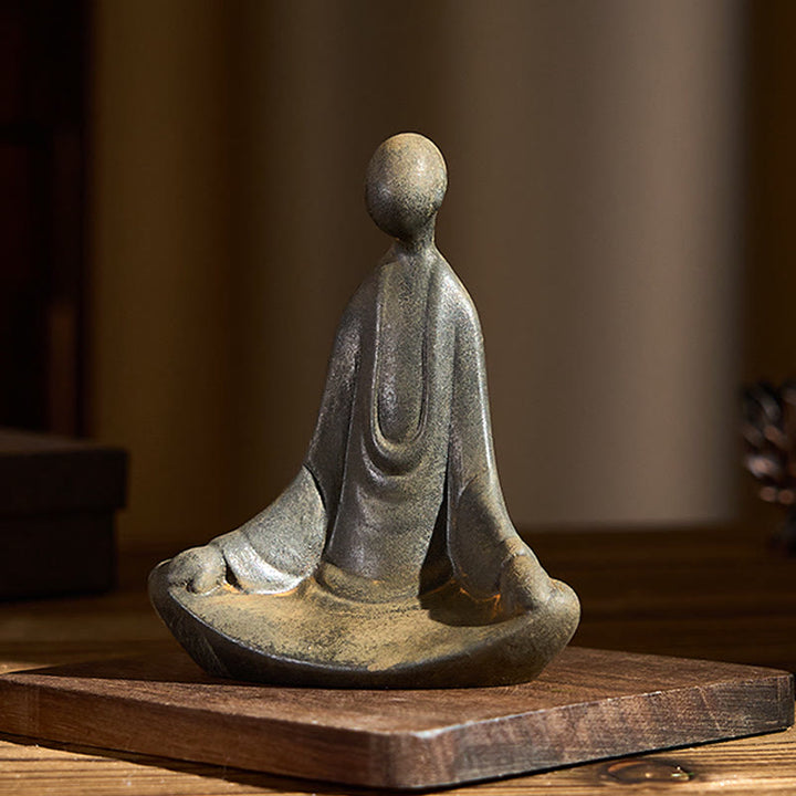 Handgefertigte Buddha Stones Statue aus Eisenpulver, Rostguss, formlos, aus Kunstharz, Dekoration - image 2