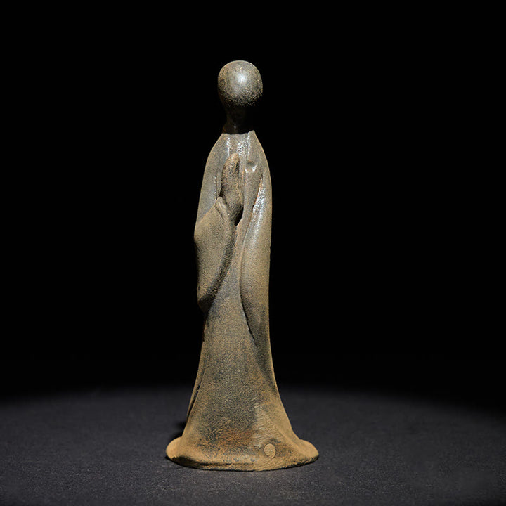 Buddha Stones , handgefertigt, stehender, formloser Buddha, Eisenpulver, Rostguss, Harz, Statue, Dekoration - image 1