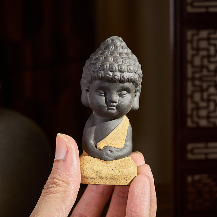 Buddha Stones, Tathagata-Buddha-Symbol-Design, lila Ton, Schreibtischdekoration für Ruhe und Gelassenheit - image 6