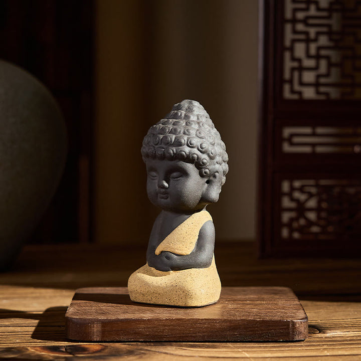Buddha Stones, Tathagata-Buddha-Symbol-Design, lila Ton, Schreibtischdekoration für Ruhe und Gelassenheit - image 4