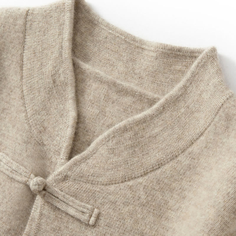 Buddha Stones ​​Winterpullover aus Wolle, einfarbig, mit chinesischen Froschknöpfen, Herren, langärmelig - image 10