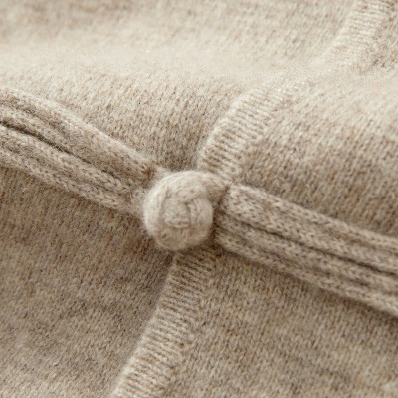 Buddha Stones ​​Winterpullover aus Wolle, einfarbig, mit chinesischen Froschknöpfen, Herren, langärmelig - image 11