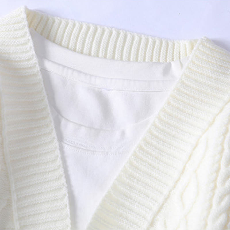 Buddha Stones Jacquard Ethno Langarm-Strickpullover für Herren mit Taschen - image 2