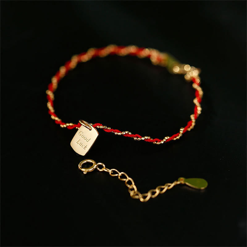 Buddha Stones, 925er Sterlingsilber, rotes Armband – Glücksbringer  - image 1