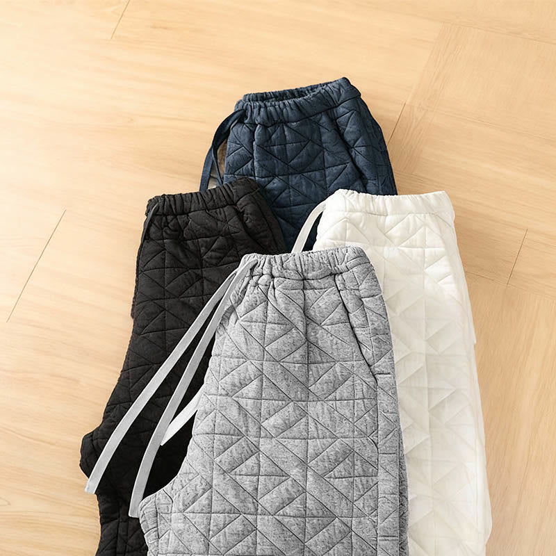 Buddha Stones Damen Herbst-Thermohose mit weitem Bein, einfarbig, mit Kordelzug und Taschen - image 17