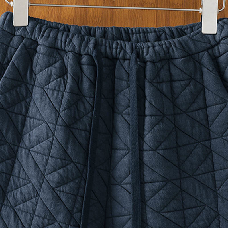 Buddha Stones Damen Herbst-Thermohose mit weitem Bein, einfarbig, mit Kordelzug und Taschen - image 15