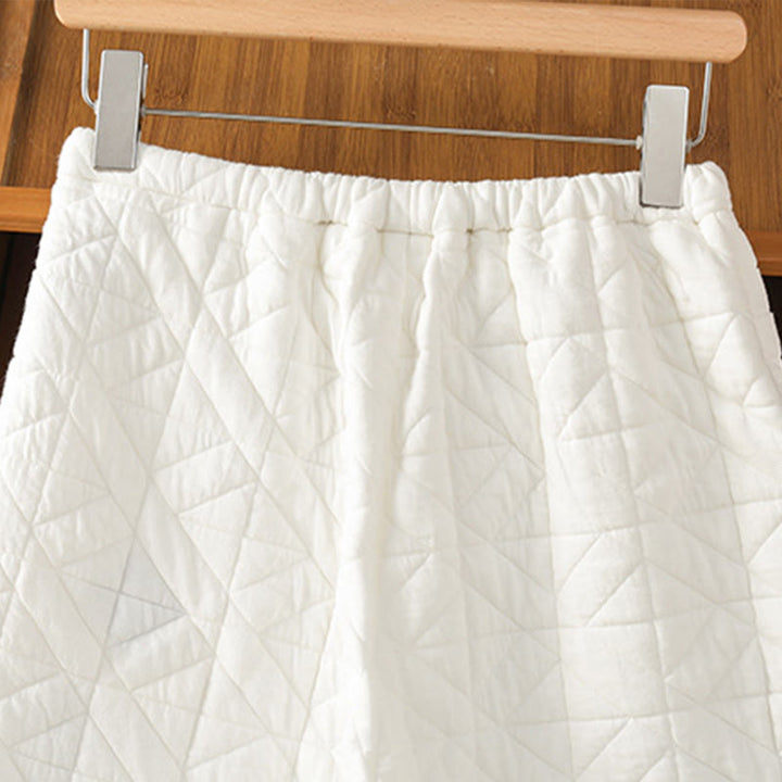 Buddha Stones Damen Herbst-Thermohose mit weitem Bein, einfarbig, mit Kordelzug und Taschen - image 3