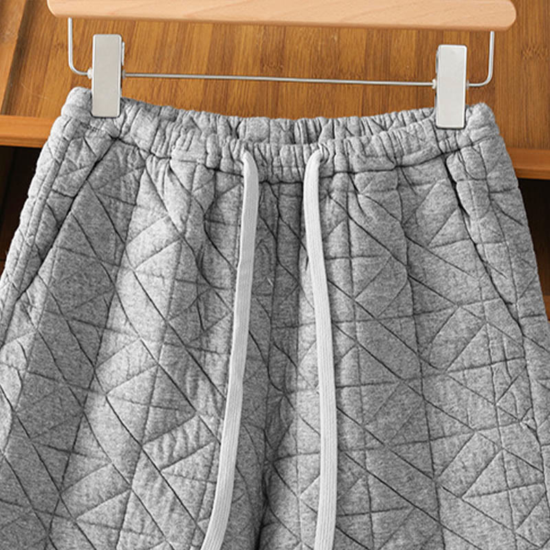 Buddha Stones Damen Herbst-Thermohose mit weitem Bein, einfarbig, mit Kordelzug und Taschen - image 11