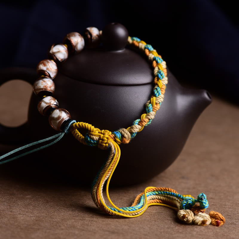 Buddha Stones ​​Tibet Liuli Glas Wunscharmband für Gesundheit und Sicherheit - image 1