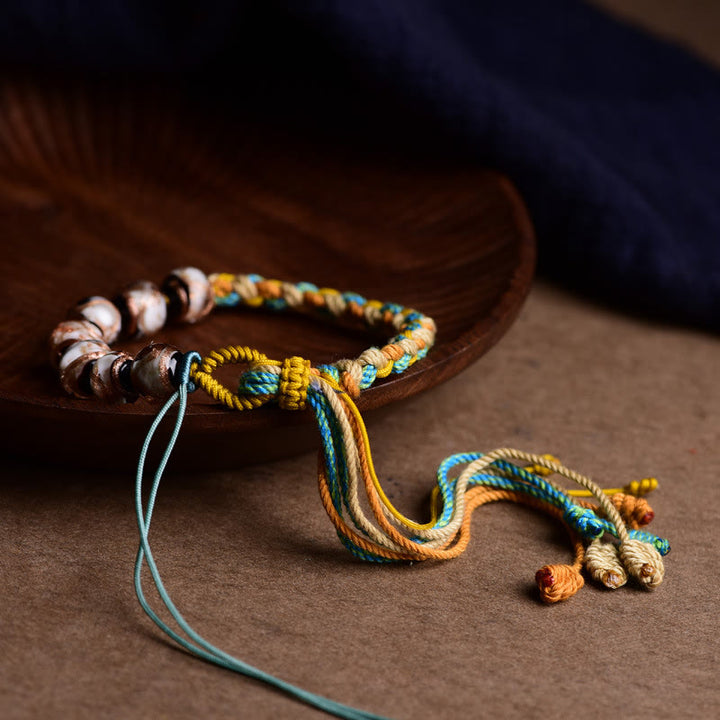 Buddha Stones ​​Tibet Liuli Glas Wunscharmband für Gesundheit und Sicherheit - image 9