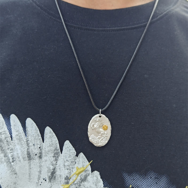 Buddha Stones, Halskette mit Anhänger aus 999er Sterlingsilber, Jahr des Pferdes, Kette aus 925er Sterlingsilber, Wohlstandssymbol - image 4