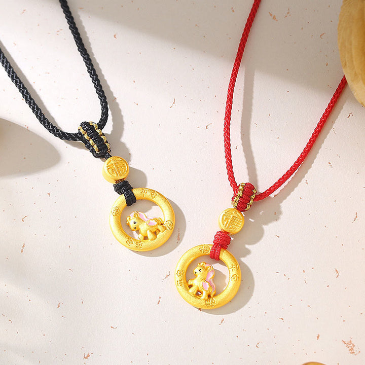 Buddha Stones, 925er Sterlingsilber, Jahr des Pferdes, Friedensschnalle, Fu-Zeichen, Glücksanhänger - image 11